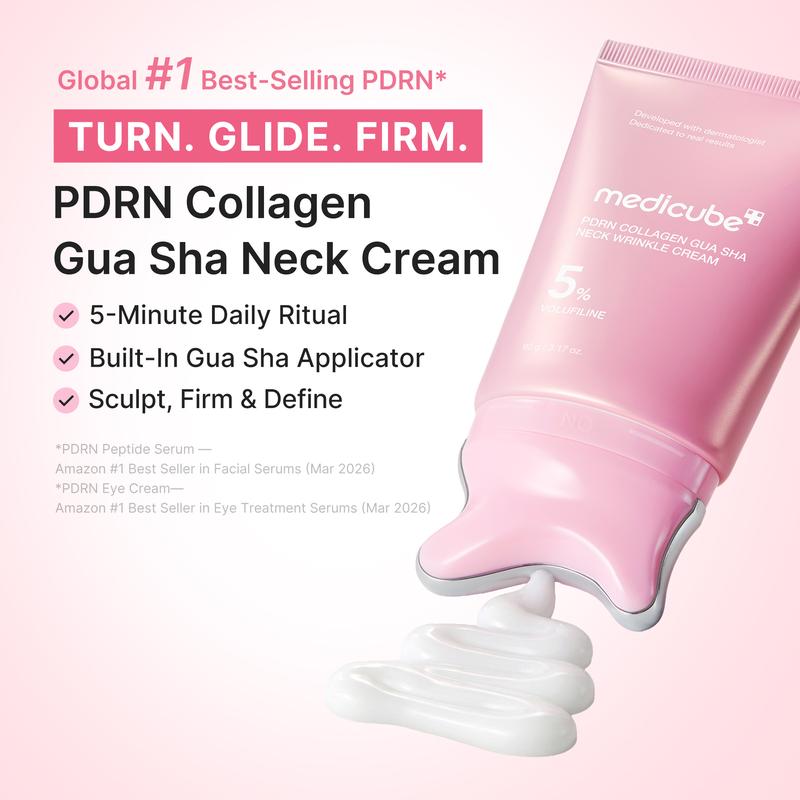 Medicube PDRN Collagen Gua Sha Neck Wrinkle Cream | Firming, Contour Care