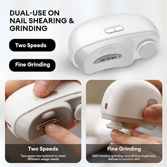 2 In 1 Electric Nail Trimmer – Safe, Painless Nail Grooming | Rechargeable & Quiet