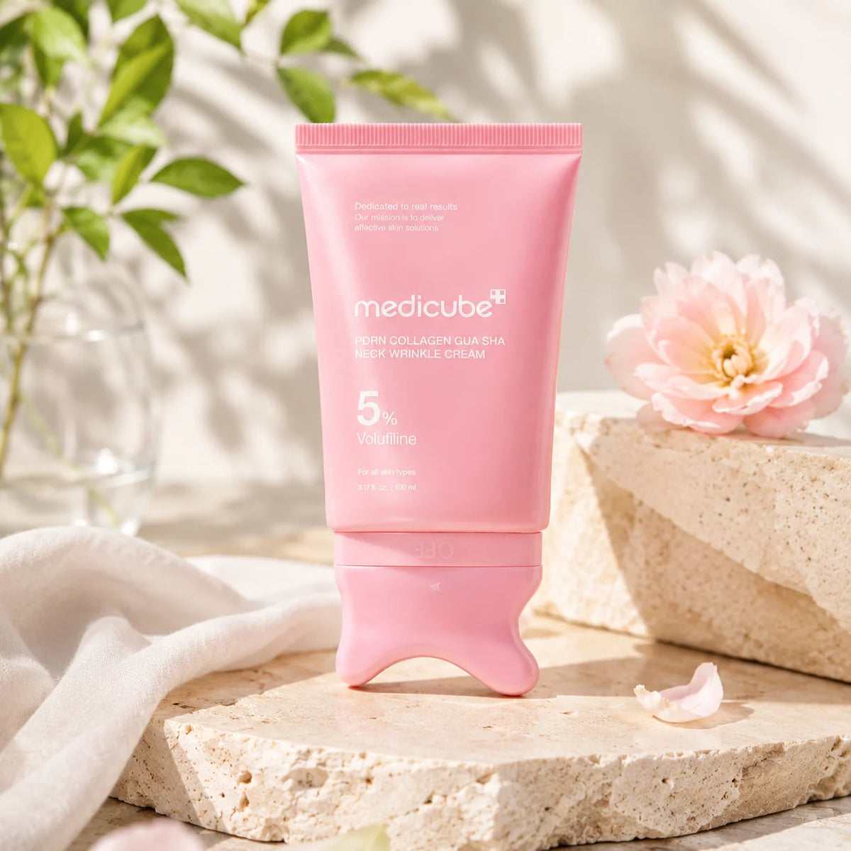 Medicube PDRN Collagen Gua Sha Neck Wrinkle Cream | Firming, Contour Care