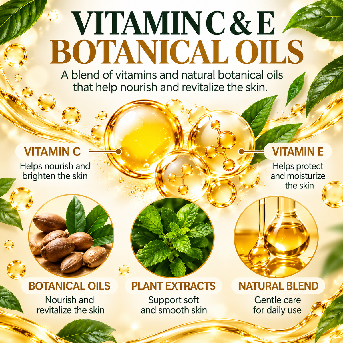 Botanical body oil editorial