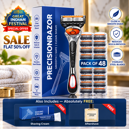 SmoothEdge™ – 48 Blade Shaving Razor | No Cuts, No Irritation