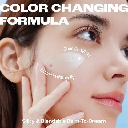 Korean 2‑in‑1 Color‑Changing Foundation Stick with Travel Brush