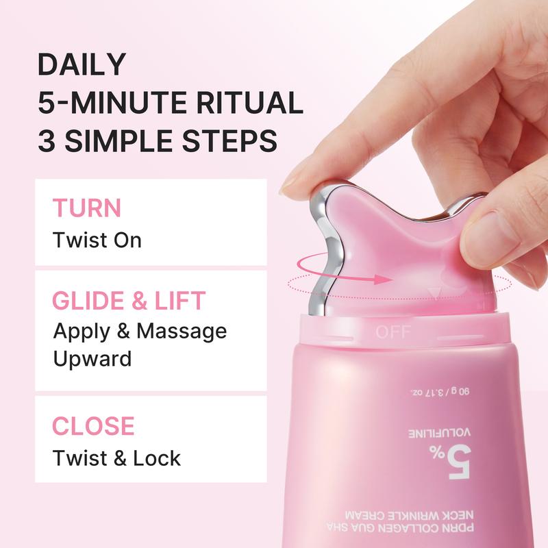 Medicube PDRN Collagen Gua Sha Neck Wrinkle Cream | Firming, Contour Care